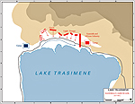 Battle of Lake Trasimere - Map - 217 BC
