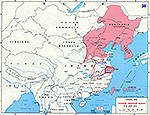 Map of China. Territory Occupied Prior to 1938. Japanese Advances in China During 1938 and 1939.