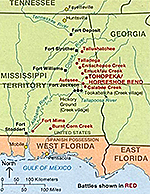 Map of the Creek War 1813-1814