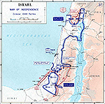 Map of Israel: War of Independence. October 1948 Battles.