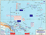 Map of World War II: The Pacific. Cartwheel, The Seizure of the Gilberts and 