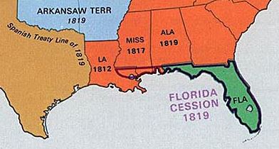 The Floridas Entirely in American Hands: 1819