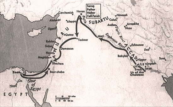 Map of Abraham's Migration Route