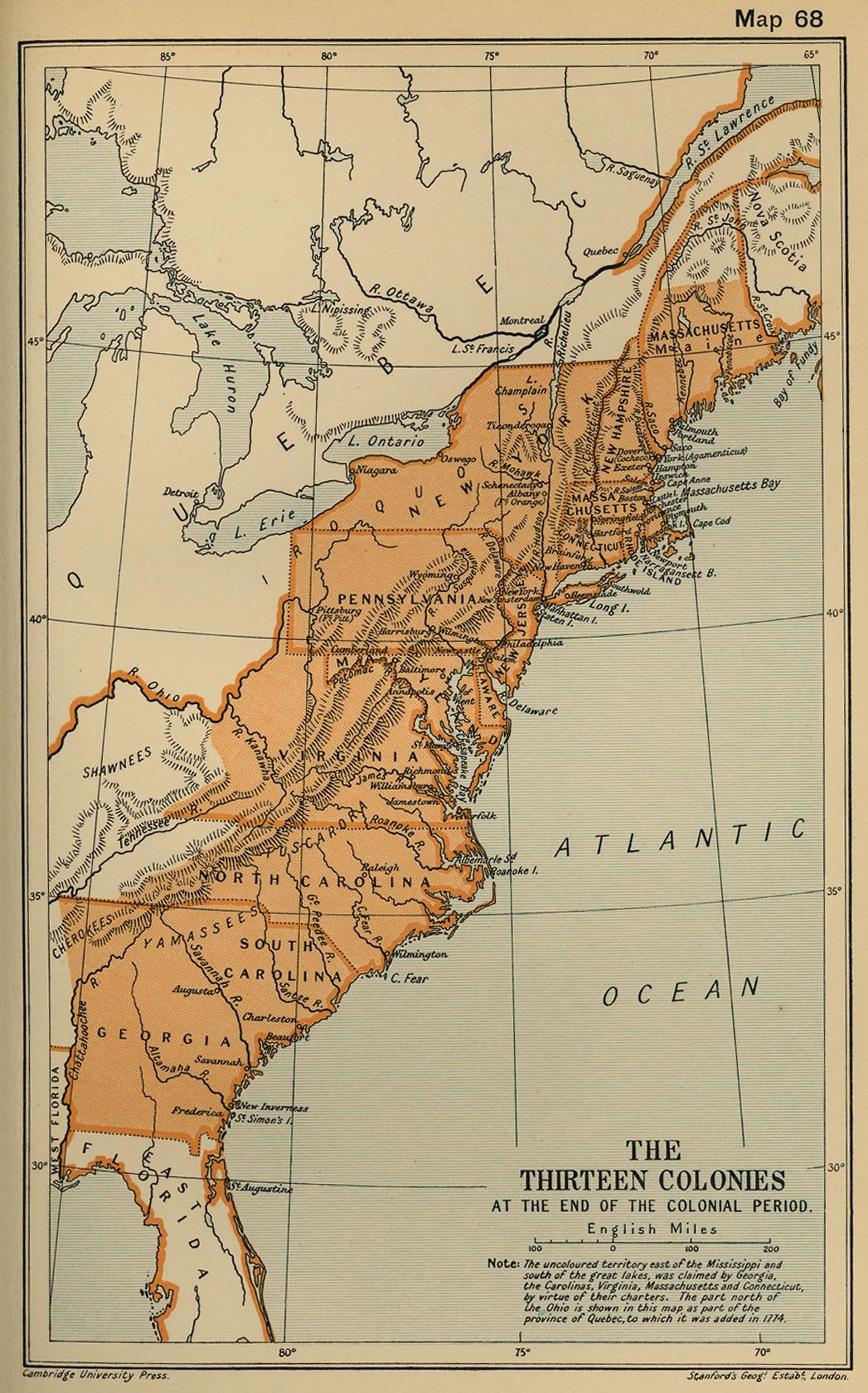 Colonial America 1776 Map