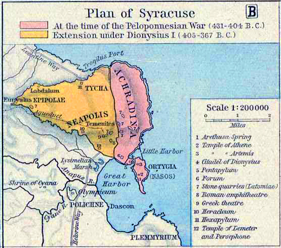 Map of Ancient Syracuse
