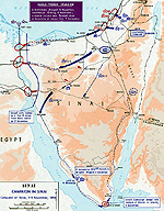 Map of the Second Arab-Israeli War 1956