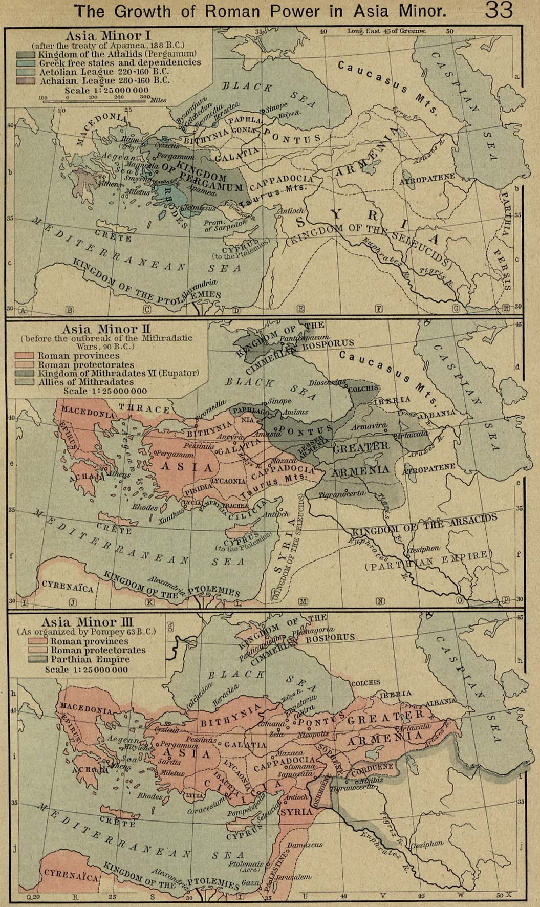Map of Asia Minor 188 BC - 63 BC