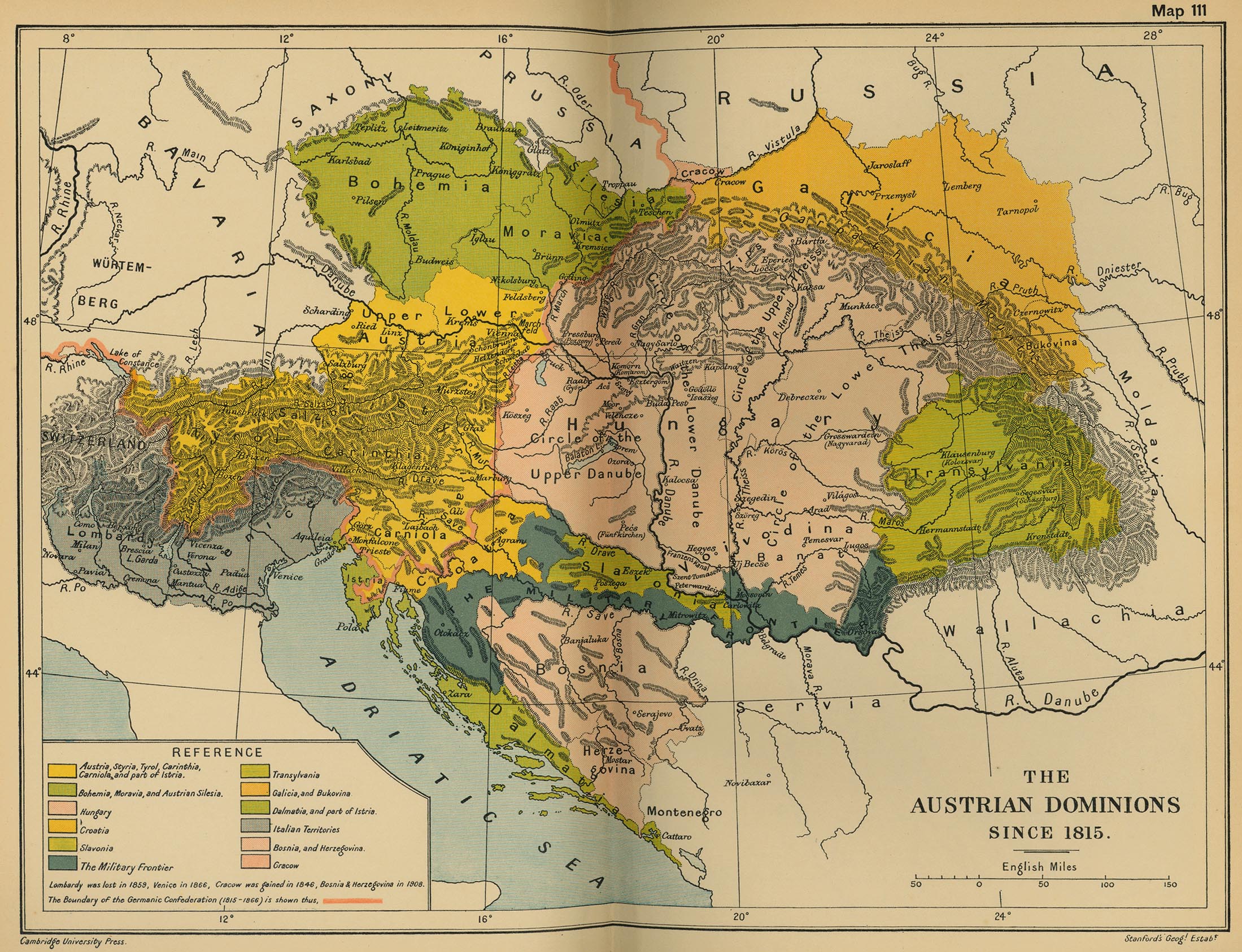 Map of the Austrian Dominions since 1815