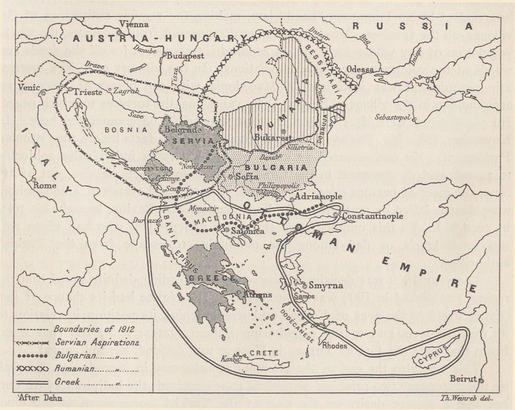 Map of the Balkan 1912-1914