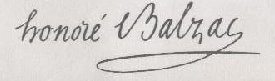 Honore Balzac Signature