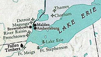 Battle of Brownstown - August 5, 1812 - Map