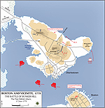 Map of the Battle of Bunker Hill - June 17, 1775 - First British Attack