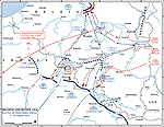 Map of the Battle of the Frontiers (North: Belgium and France) - August 1914