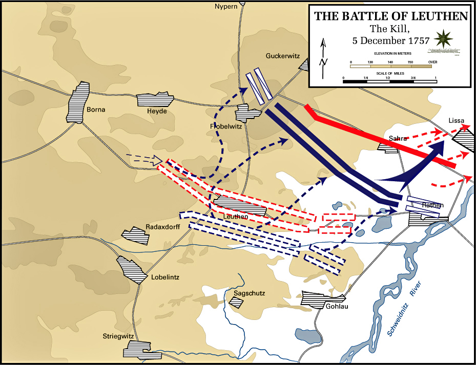 Map of the Battle of Leuthen - December 5, 1757 - The Kill