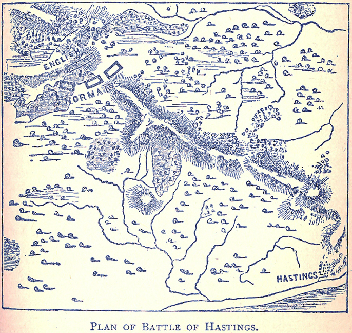 Map of the Battle of Hastings - October 14, 1066