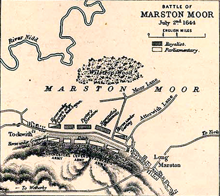 Map of the Battle of Marston Moor - July 2, 1644