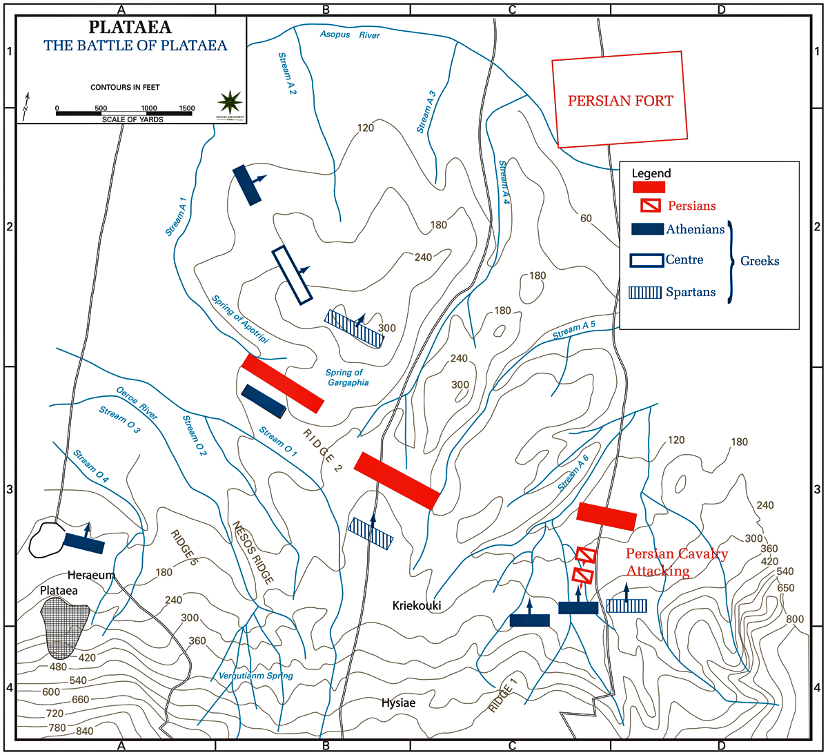 Map of the Battle of Plataea 479 BC