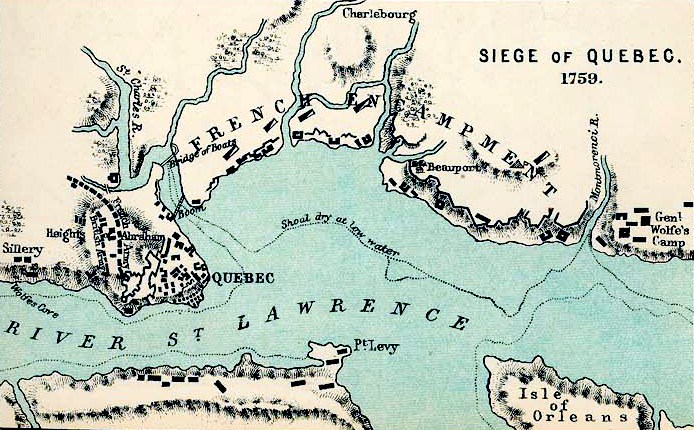 Map of the Siege of Quebec 1759