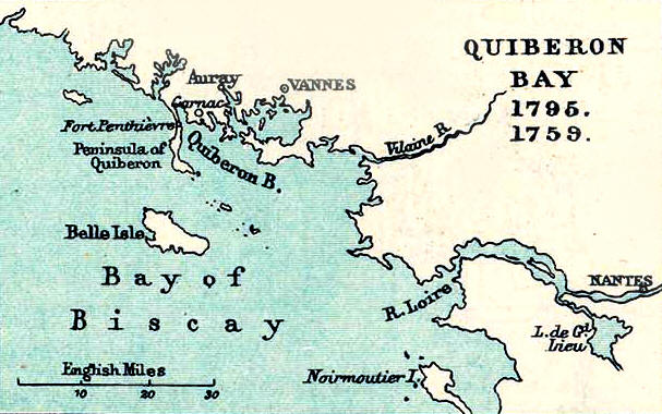 Map of Quiberon Bay 1759 and 1795