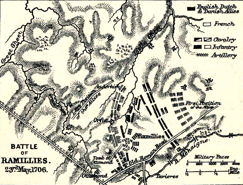 Map of the Battle of Ramillies - May 23, 1706