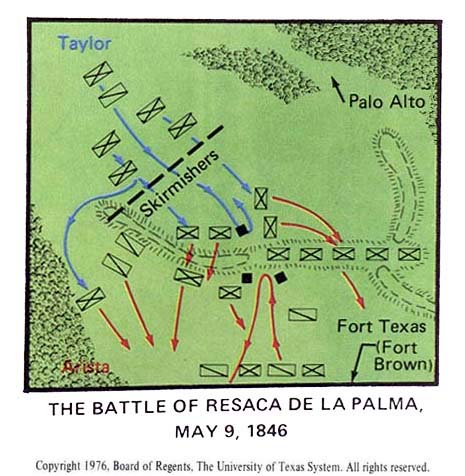 Map of the Battle of Resaca de la Palma - May 9, 1846