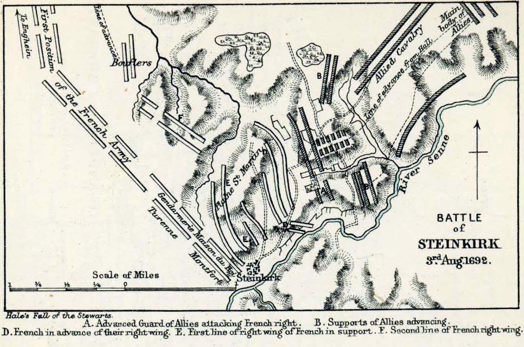 Map of the Battle of Steinkirk - August 3, 1692