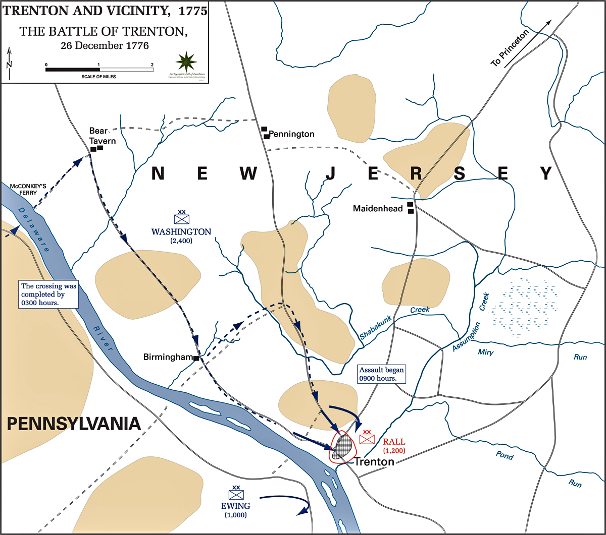 Washington S Victory At The Battle Of Trenton Rare Antique Maps