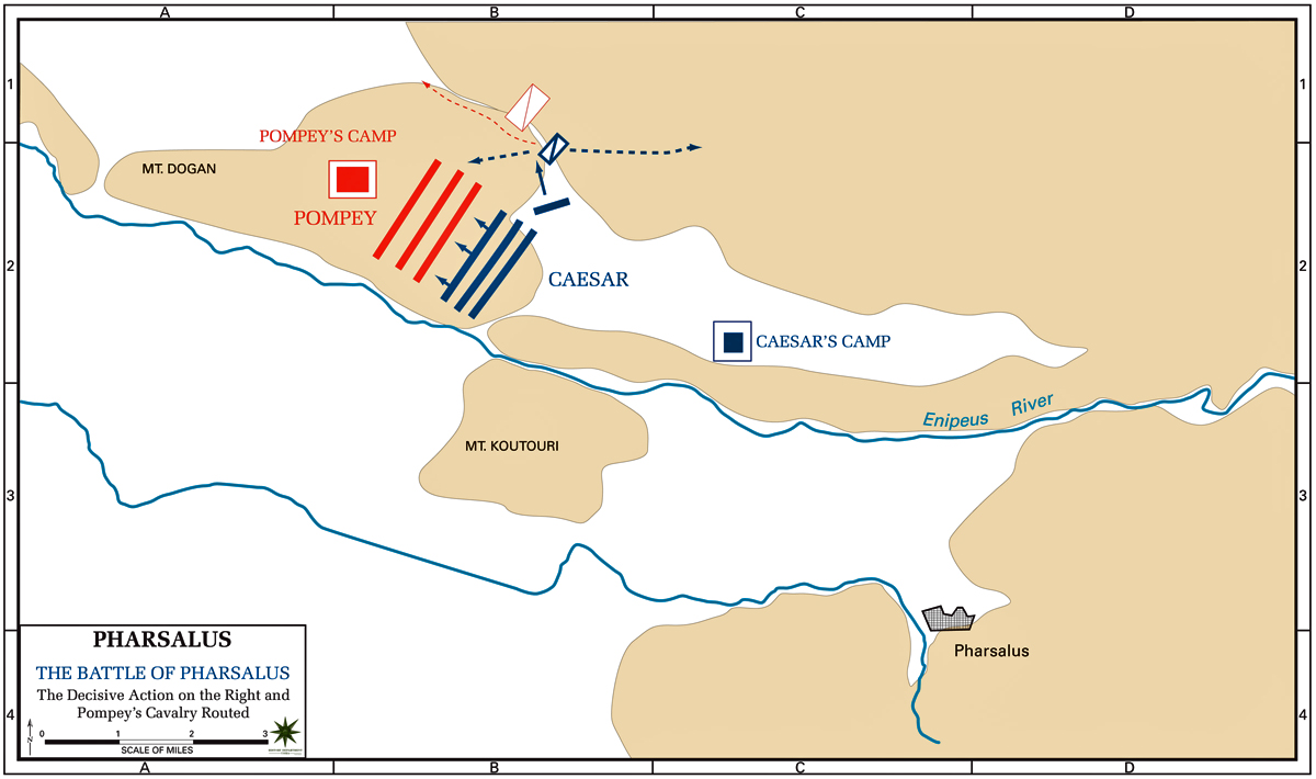 Map of the Battle of Pharsalus 48 BC