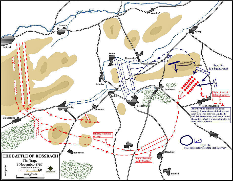 Map of the Battle of Rossbach