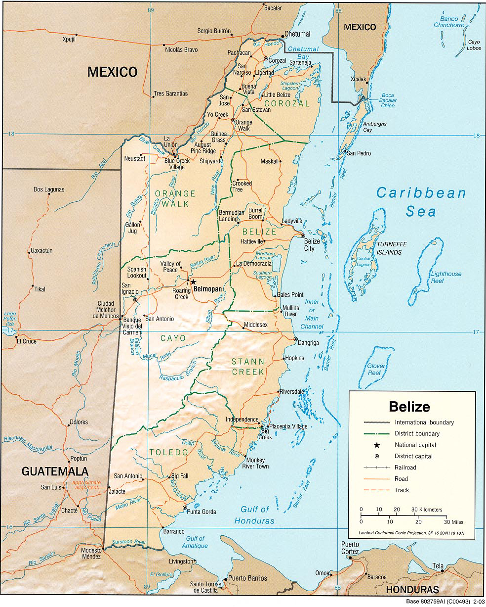Map of Belize 2003