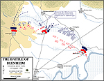 Map of the Battle of Blenheim - August 13, 1704: At 14.30h
