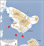 Map of the Battle of Bunker Hill - June 17, 1775 - Final British Attack