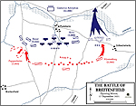 Map of the Battle of Breitenfeld - September 17, 1631 - Opening Moves