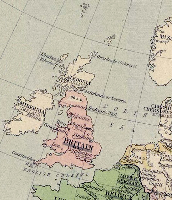 Map of Britain — Imperial Province, Rome's Expansion 264 BC - AD 180