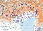Map of the Battle of Caporetto - Oct 24-Nov 19, 1917
