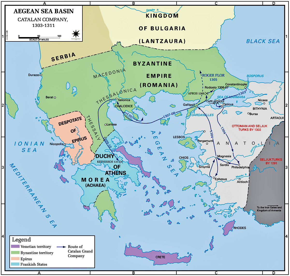 Map of the Catalan Company 1303