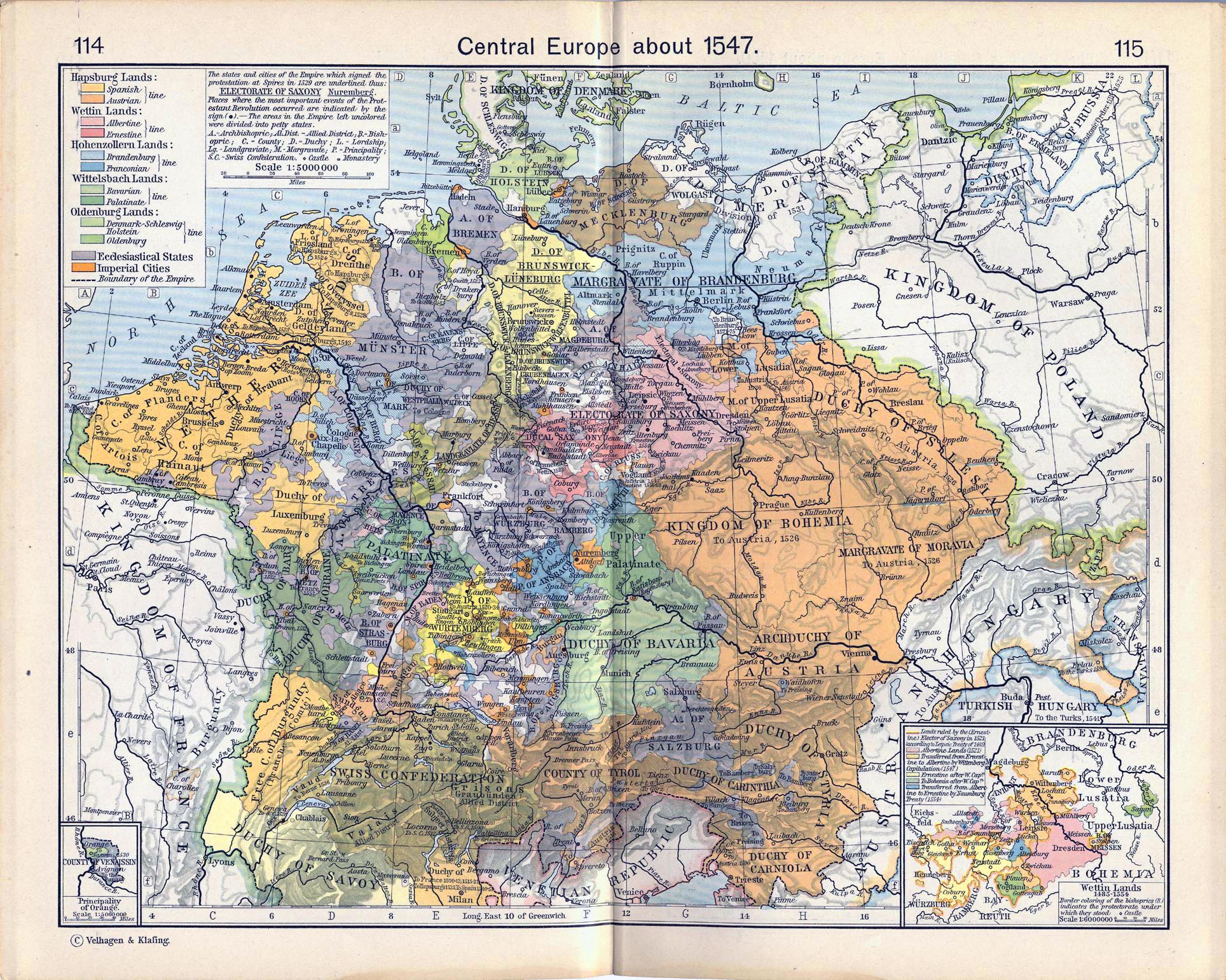 Map of Central Europe about 1547