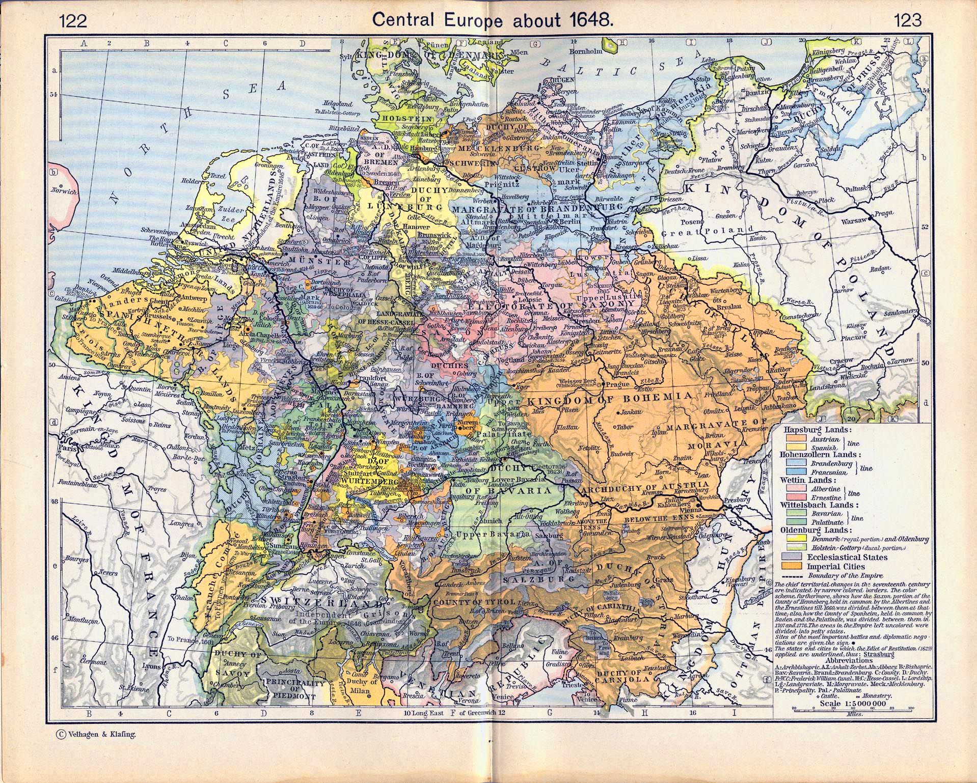Map of Central Europe about 1648