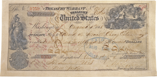 Check for the Purchase of Alaska 1868