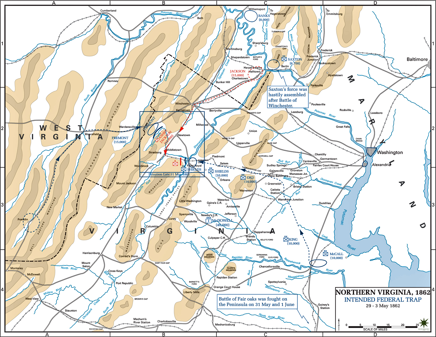 Map Of The American Civil War May 31 1862