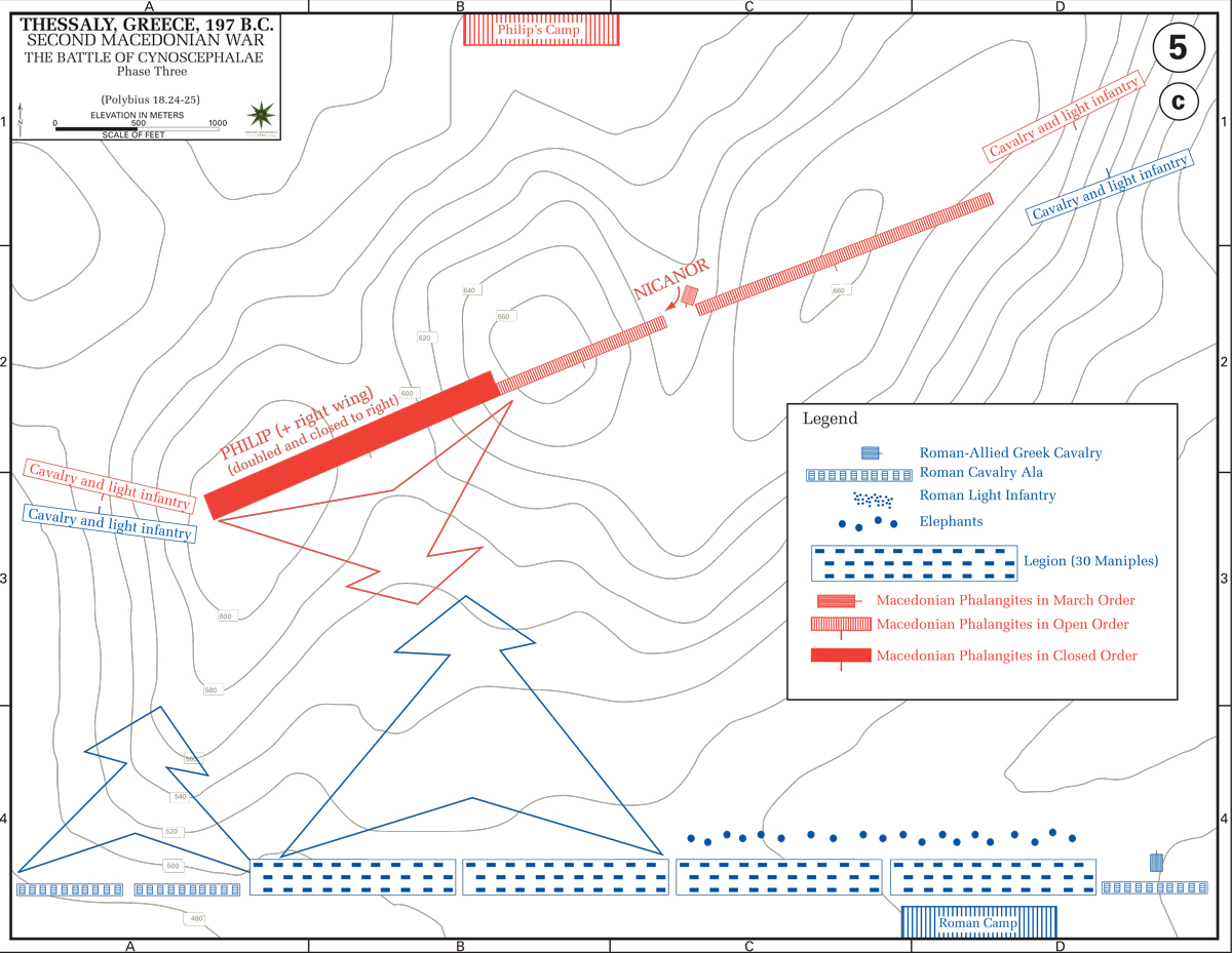 Map of the Battle of Cynoscephalae 197 BC - Phase III