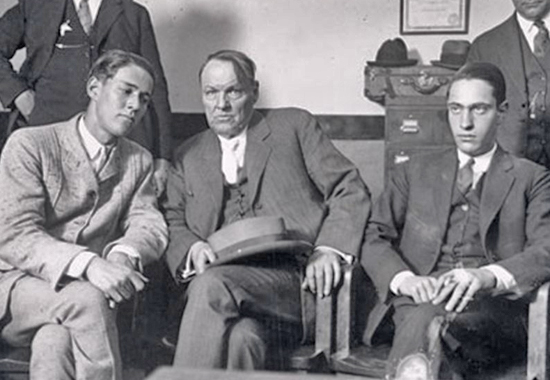 LEFT TO RIGHT: LOEB, DARROW, AND LEOPOLD - CHICAGO 1924
