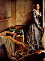 Assassination of Marat by Charlotte Corday — painting by Paul Baudry