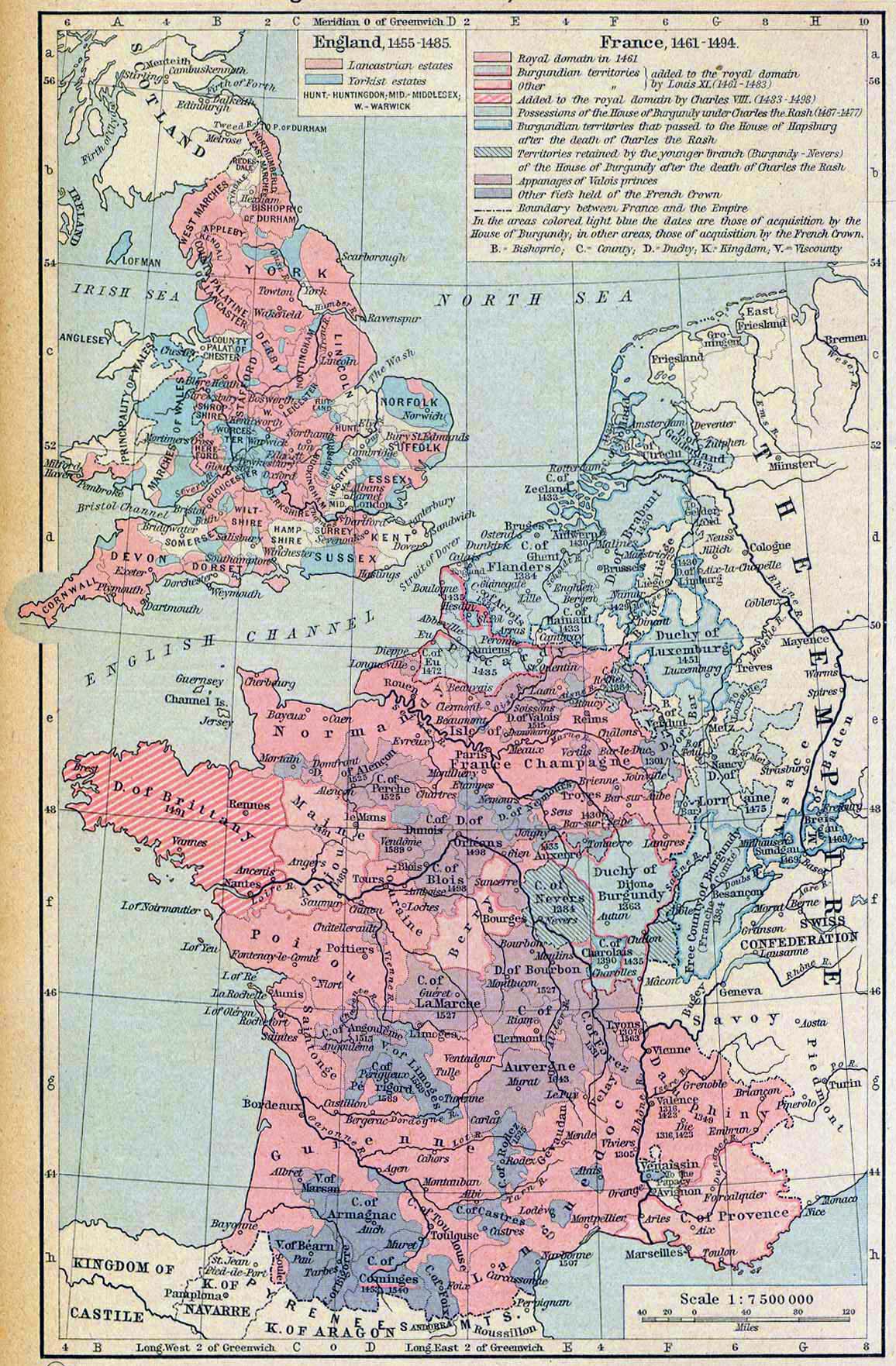 map of england and france