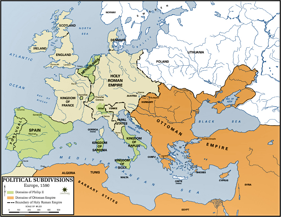 Map of Europe 1580