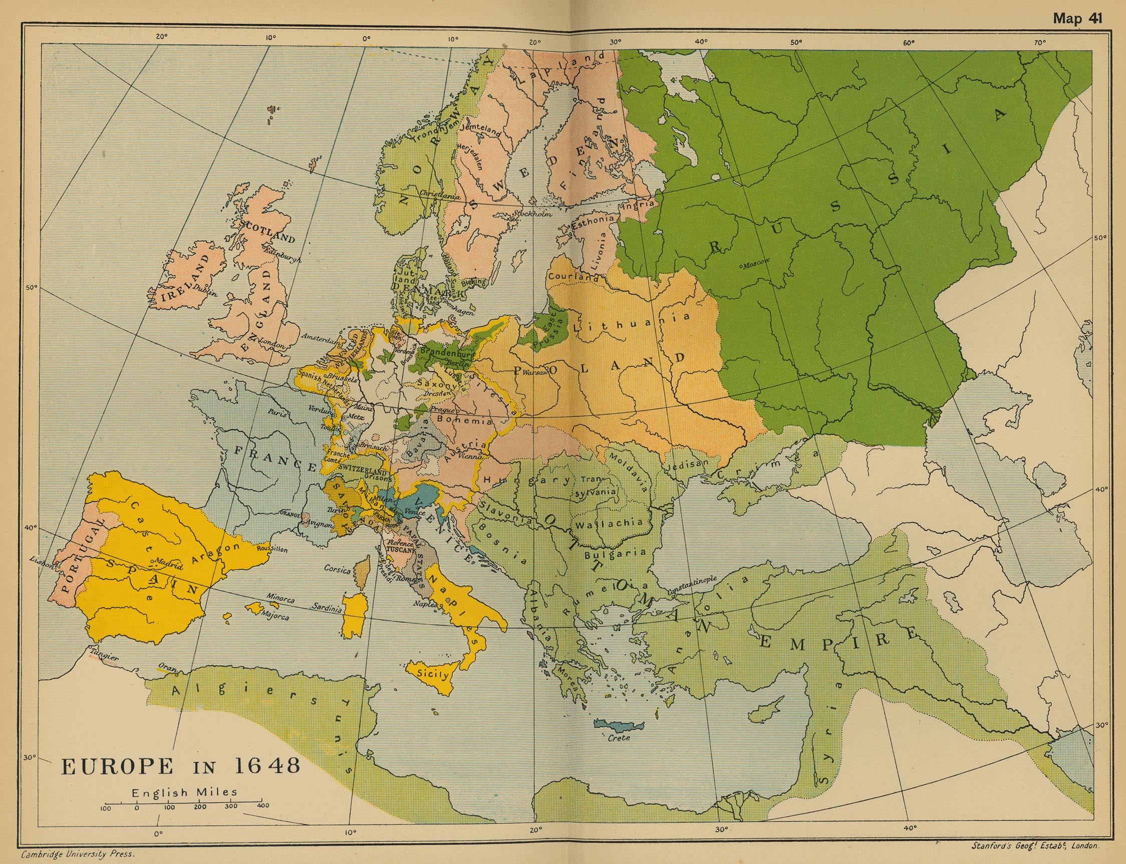 Map Of Europe Thirty Years War