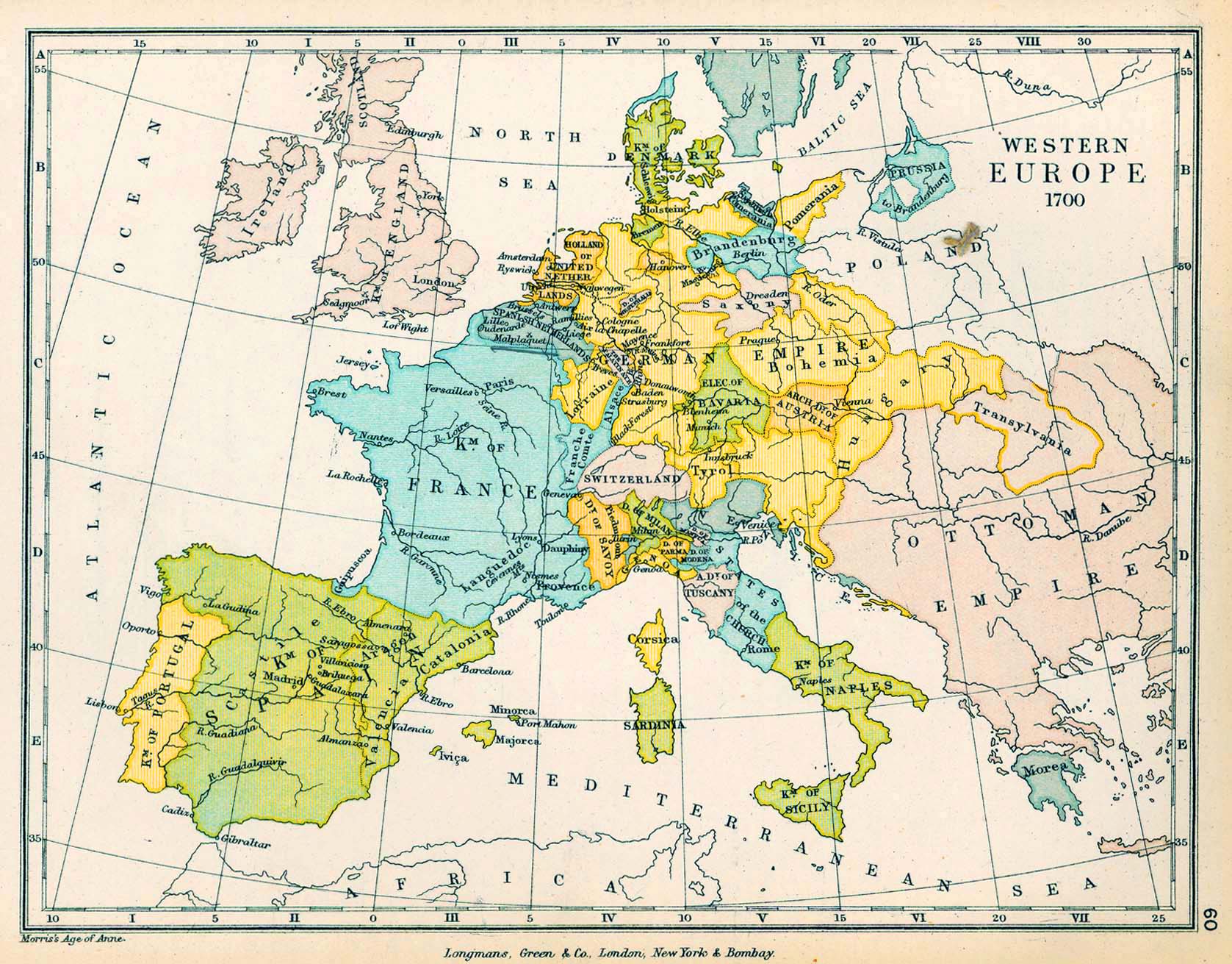 Map Of Europe 1700