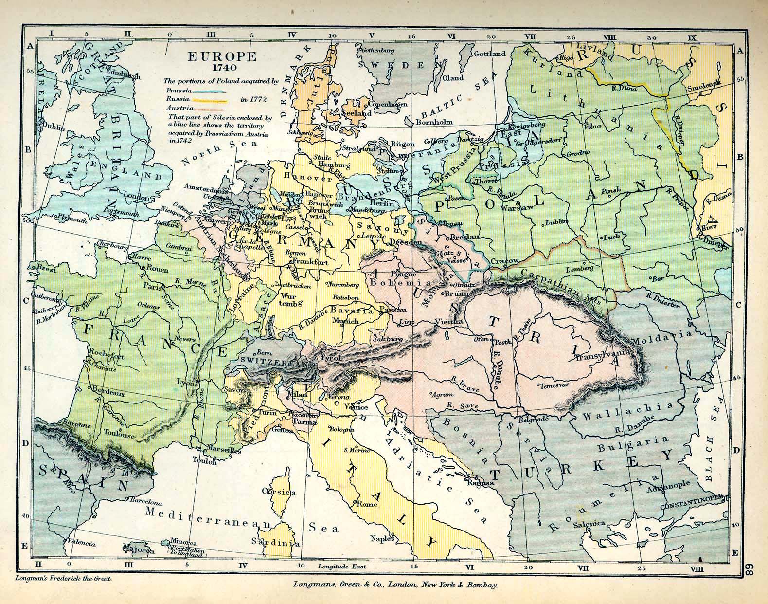 Map of Europe in 1740