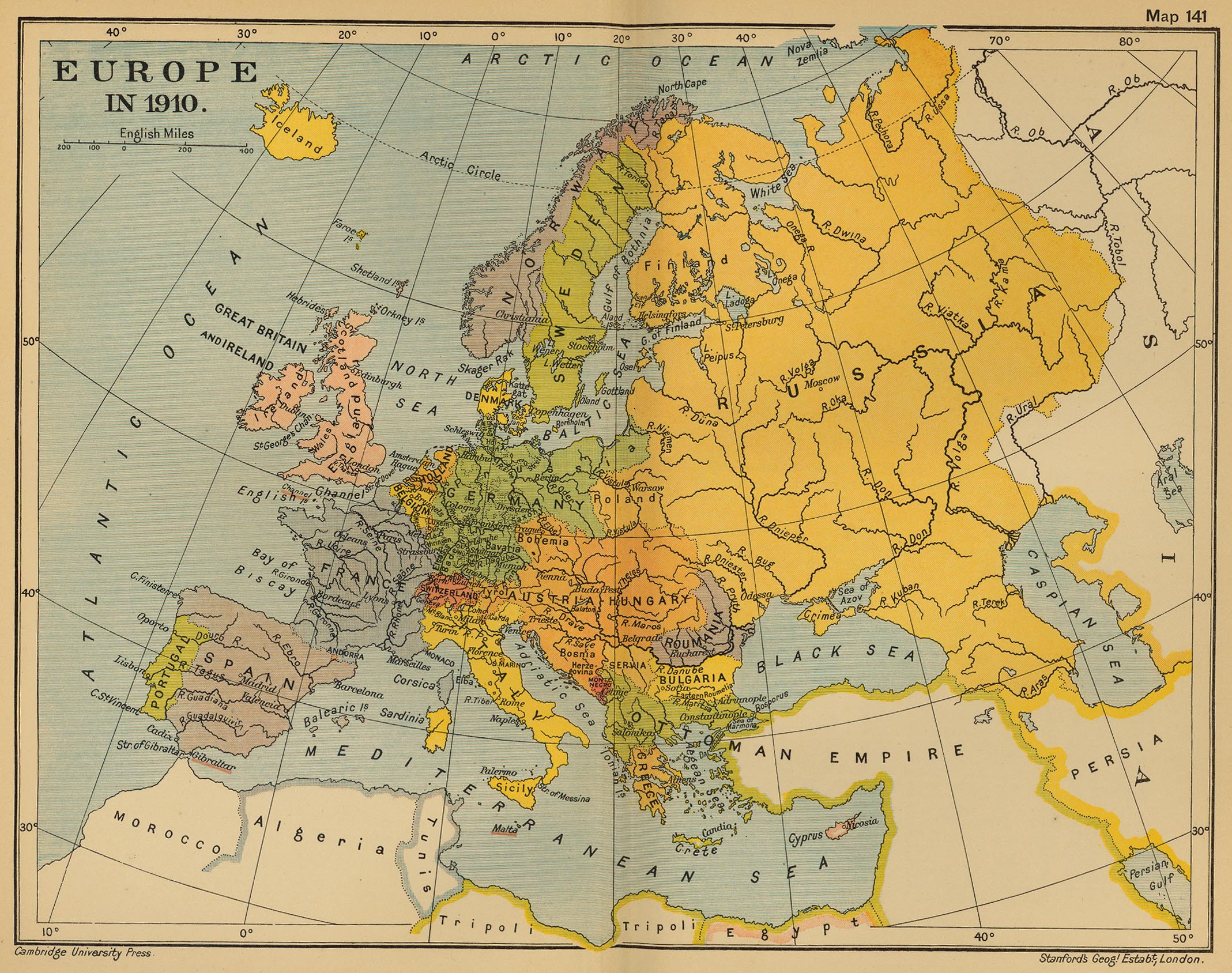 Map Of Europe 1910