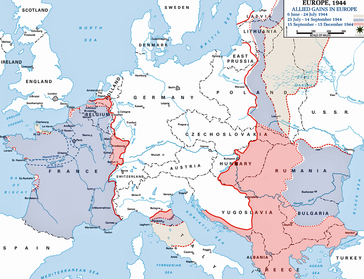 Ww2 Map Of Europe Map Of Europe In 1944